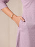 Lavender Dobby Pure Cotton Self Design Straight Kurta Pant Set